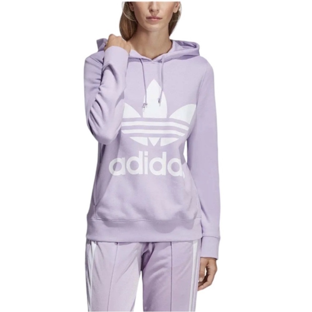 Adidas Purple Size Small Hooded Sporty Sweatshirt.